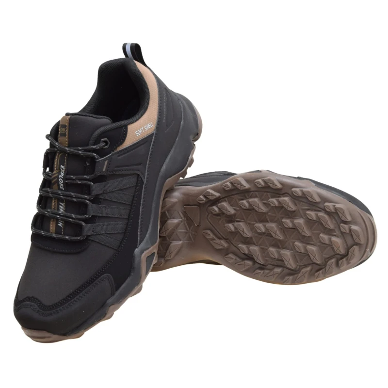 Buty trekkingowe męskie DK VB18099 czarne z brązowymi dodatkami, lekkie sportowe buty softshell z antypoślizgową podeszwą (5).jpg
