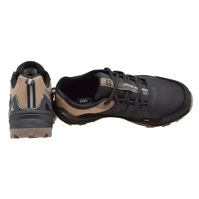 Buty trekkingowe męskie DK VB 17920 czarne z brązowymi dodatkami, lekkie sportowe buty softshell z antypoślizgową podeszwą (4).jpg