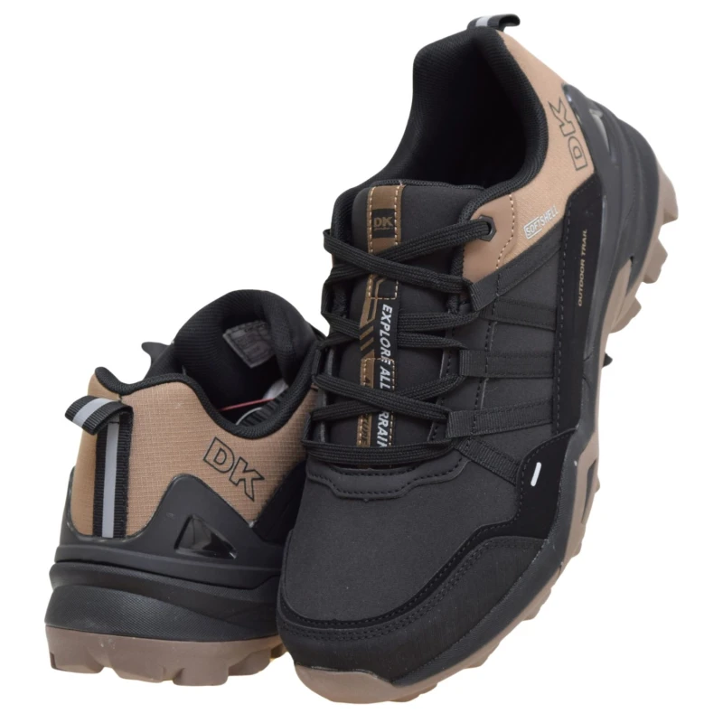 Buty trekkingowe męskie DK VB 17920 czarne z brązowymi dodatkami, lekkie sportowe buty softshell z antypoślizgową podeszwą (5).jpg