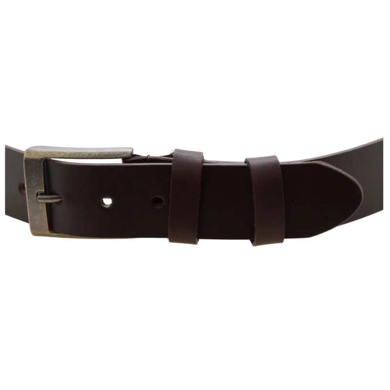 Brązowy pasek męski do jeansów i chinosów LA CONGA 40740, szerokość 38 mm, klamra w kolorze postarzanego srebra (1).jpg
