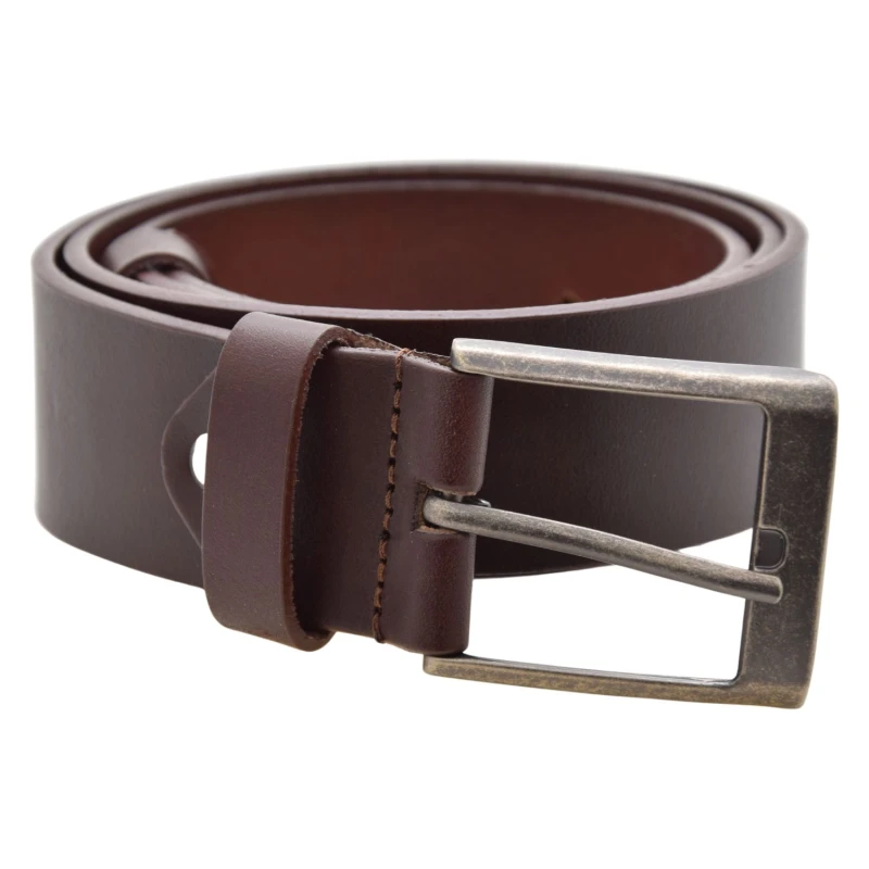 Brązowy pasek męski do jeansów i chinosów LA CONGA 40740, szerokość 38 mm, klamra w kolorze postarzanego srebra (3).jpg