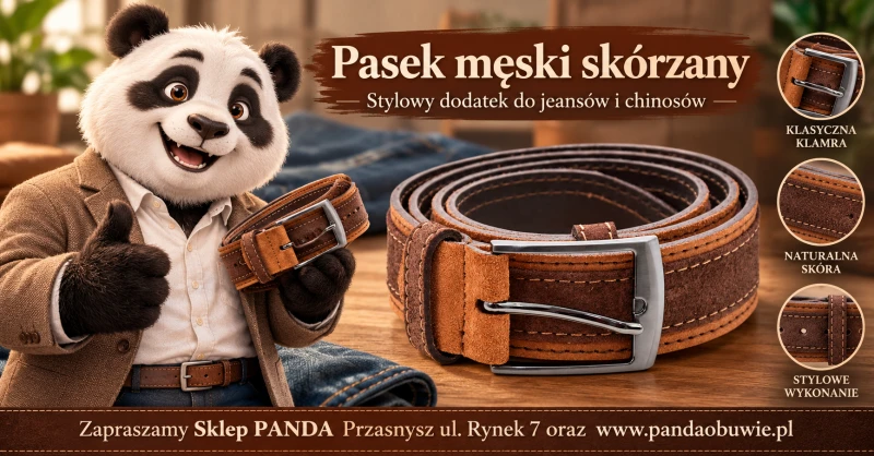 Brązowy pasek męski LA CONGA 21935 ze skóry naturalnej, zamszowe wykończenie, ozdobne przeszycia, klasyczna klamra (1).png