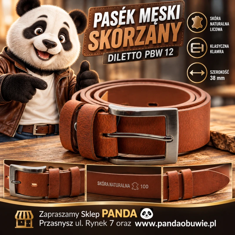Jasnobrązowy pasek męski do jeansów i chinosów DILETTO PBW 12, skóra naturalna, elegancka klamra z bolcem, szerokość 3,8 cm (1).png