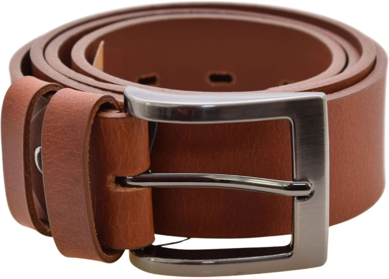 Pasek męski skórzany DILETTO PBW 12 jasnobrązowy ze skóry naturalnej licowej, szerokość 38 mm, klasyczna srebrna klamra (1).jpg