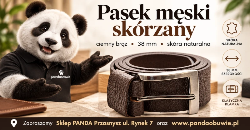 Pasek męski do jeansów i chinosów DILETTO PBW 12, ciemnobrązowa skóra naturalna groszkowana, szerokość 3,8 cm (1).png