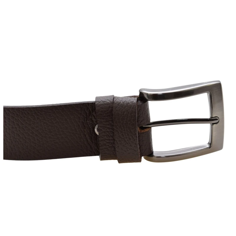 Pasek męski do jeansów i chinosów DILETTO PBW 12, ciemnobrązowa skóra naturalna groszkowana, szerokość 3,8 cm (3).jpg