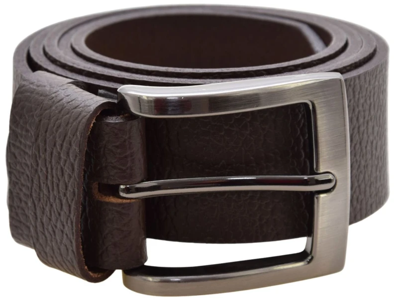 Pasek męski skórzany DILETTO PBW 12 ciemnobrązowy 38 mm ze skóry naturalnej licowej, klasyczna srebrna klamra z bolcem (1).jpg