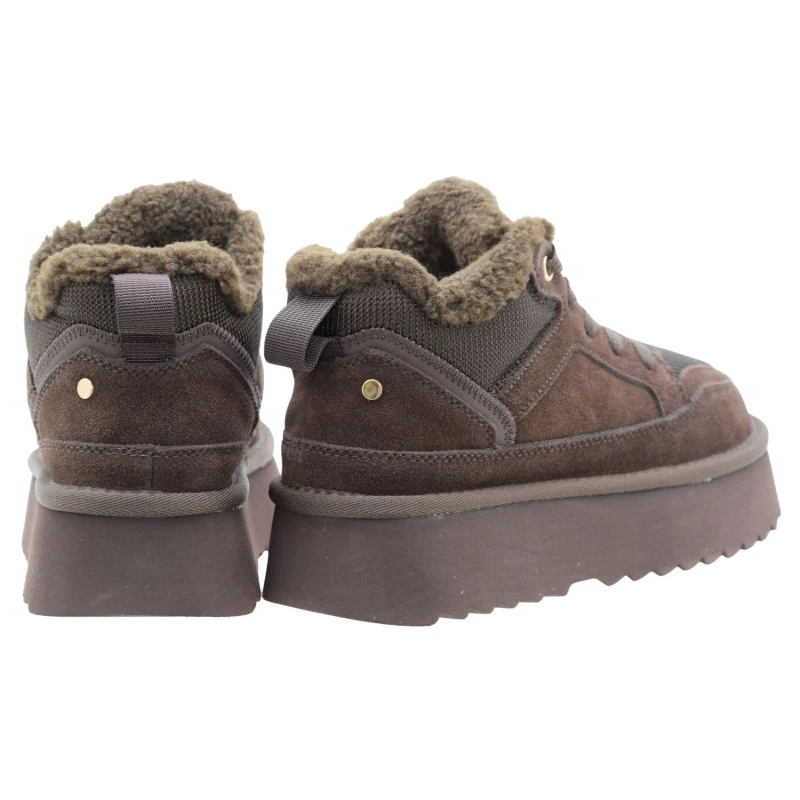 Brązowe sneakersy damskie zimowe POTOCKI 26-13312BR na platformie – widok z boku (3).jpg