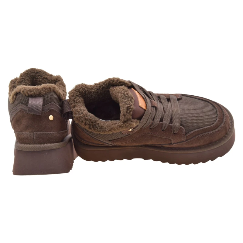 Brązowe sneakersy damskie zimowe POTOCKI 26-13312BR na platformie – widok z boku (4).jpg