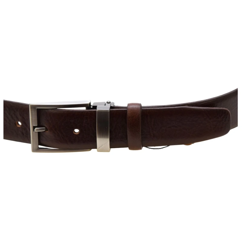 Elegancki brązowy pasek skórzany męski LA CONGA z klasyczną klamrą z bolcem, szerokość 34 mm (3).jpg